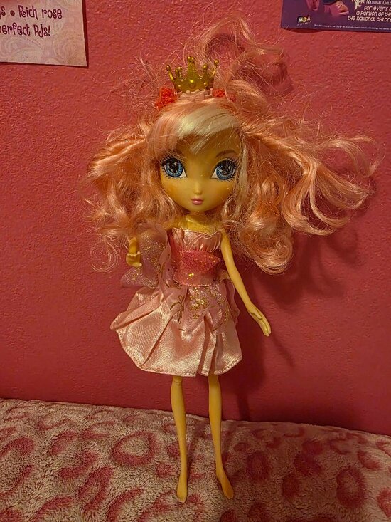 La Dee Da Dee as the Frog Princess Doll 10" Used Condition Pink Hair Blue Eyes - Picture 1 of 1
